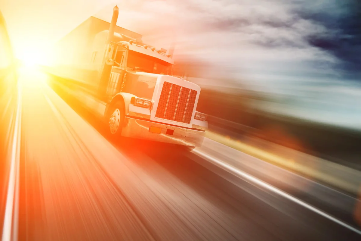 Trucking making delivery on time